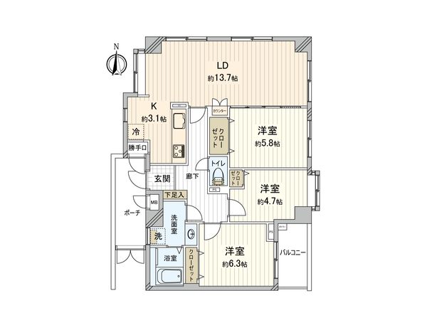 サーパス浦和 間取図(平面図) 間取図(平面図)