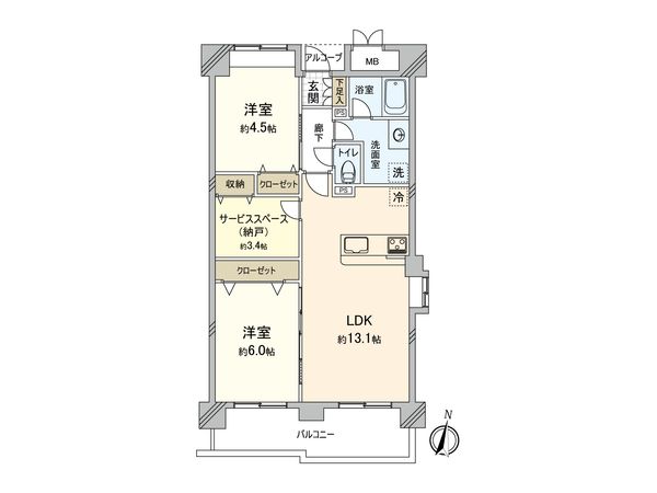 与野パーク・ホームズ 間取図(平面図)