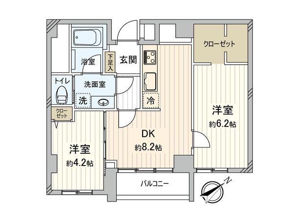 与野ハウス 2号棟 間取図(平面図) 与野ハウス 2号棟 間取図(平面図)
