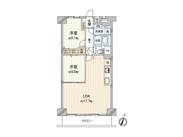 日商岩井北浦和マンション A棟 間取図(平面図)