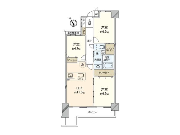 コスモ南与野 間取図(平面図) 間取図(平面図)