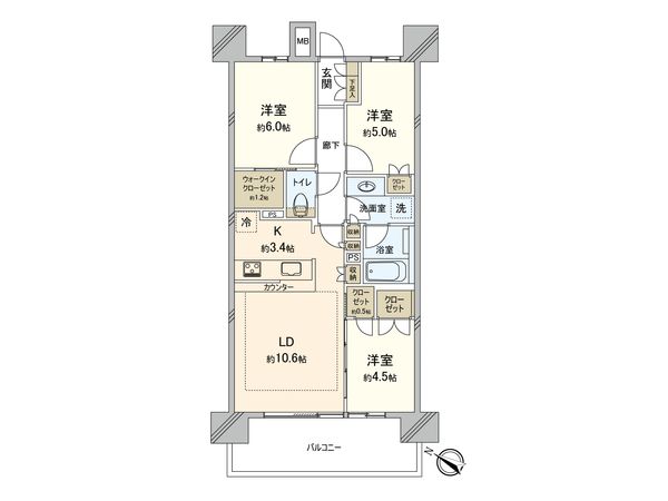 ザ・パークハウスさいたま新都心 間取図(平面図)