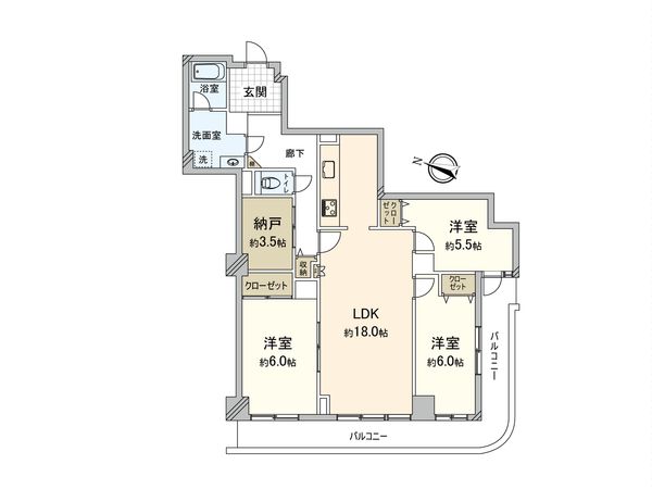 アルーサ北与野ノースピア上落合 5号棟 間取図(平面図) 間取図(平面図)