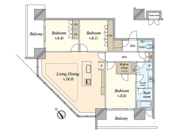Brillia Grandeみなとみらい パークフロントタワー 間取図(平面図)