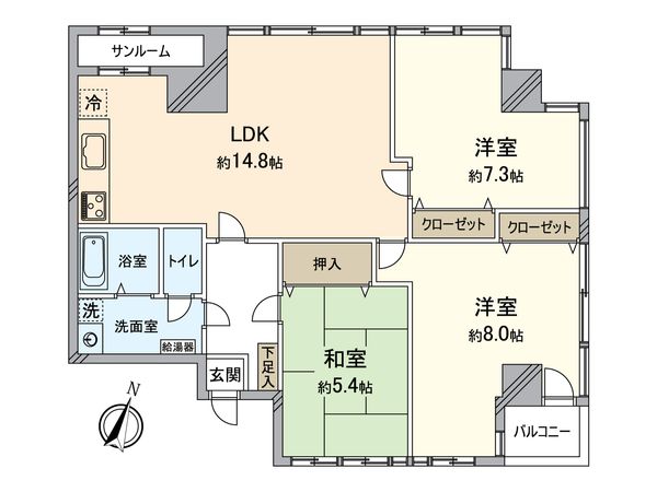 ライオンズマンション吉野町第八 間取図(平面図)