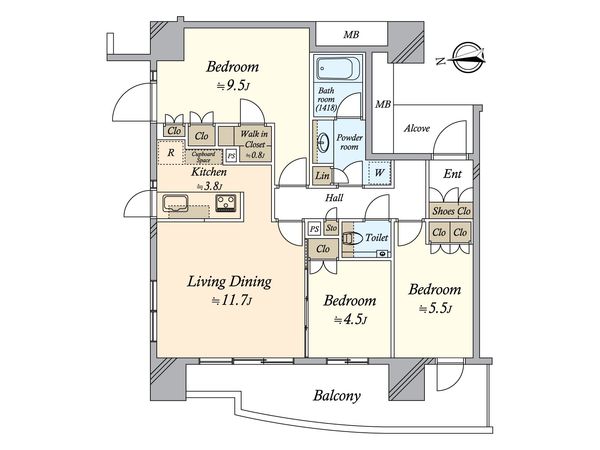 ブルーハーバータワーみなとみらい 間取図(平面図)