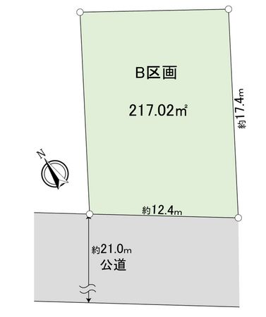 龍ケ崎市城ノ内4丁目 土地 B区画 区画図