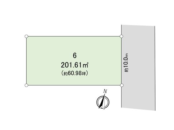 つくば市梅園第2期 土地 6号地 区画図 つくば市梅園第2期 土地 6号地 区画図