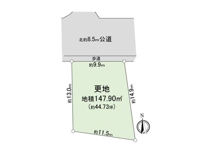 牛久市田宮町 土地 区画図