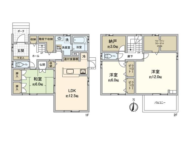 つくばみらい市富士見ヶ丘4丁目 戸建 間取図(平面図)