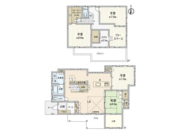 つくば市豊里の杜1丁目 戸建 間取図(平面図) つくば市豊里の杜1丁目 戸建 間取図(平面図)