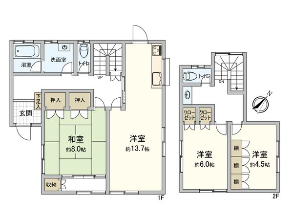 牛久市上柏田一丁目 戸建 間取図(平面図) 牛久市上柏田一丁目 戸建 間取図(平面図)
