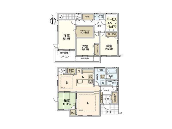 つくば市学園の森2丁目 戸建 間取図(平面図) つくば市学園の森2丁目 戸建 間取図(平面図)