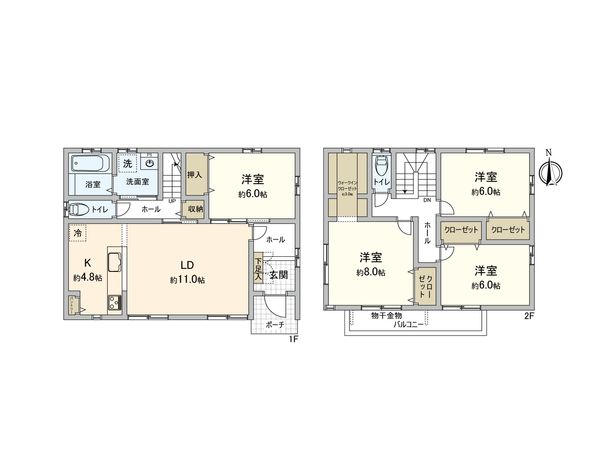 つくば市学園南1丁目 戸建 間取図(平面図) つくば市学園南1丁目 戸建 間取図(平面図)