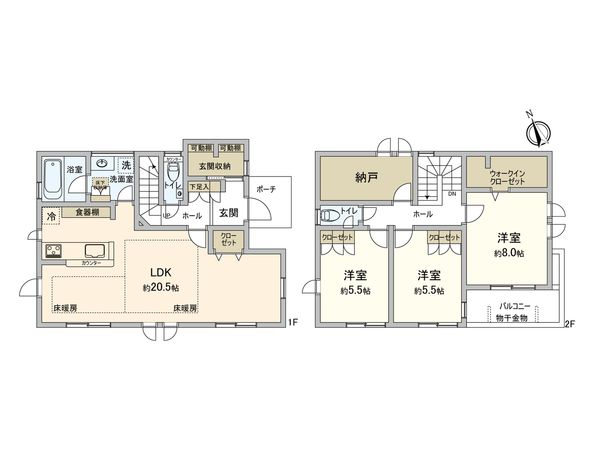 つくばみらい市陽光台2丁目 戸建 間取図(平面図)