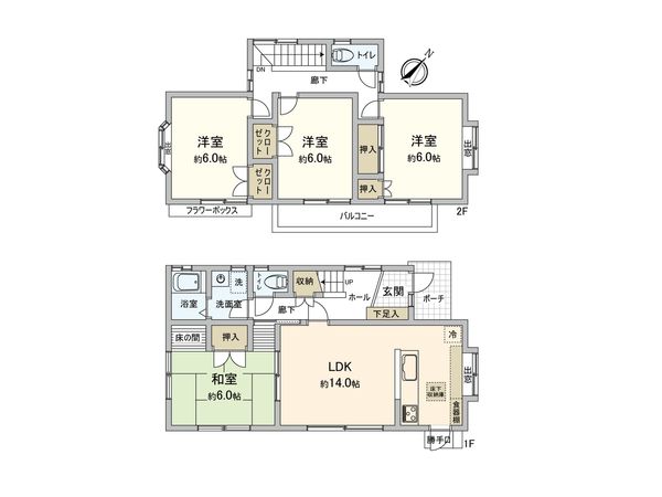 牛久市神谷5丁目 戸建 間取図(平面図)