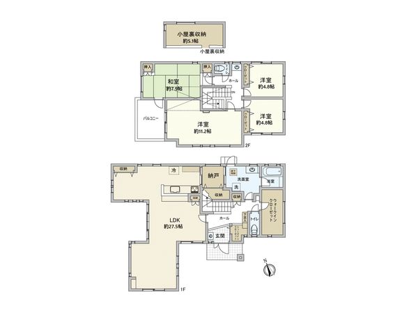 つくば市みどりの1丁目 戸建 間取図(平面図) つくば市みどりの1丁目 戸建 間取図(平面図)