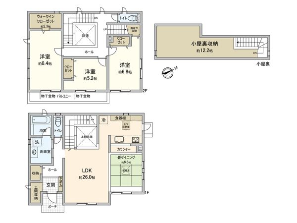 つくばみらい市富士見ヶ丘1丁目 戸建 間取図(平面図) つくばみらい市富士見ヶ丘1丁目 戸建 間取図(平面図)