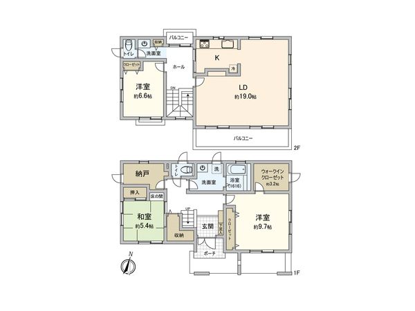 つくば市花園 戸建 間取図(平面図) つくば市花園 戸建 間取図(平面図)