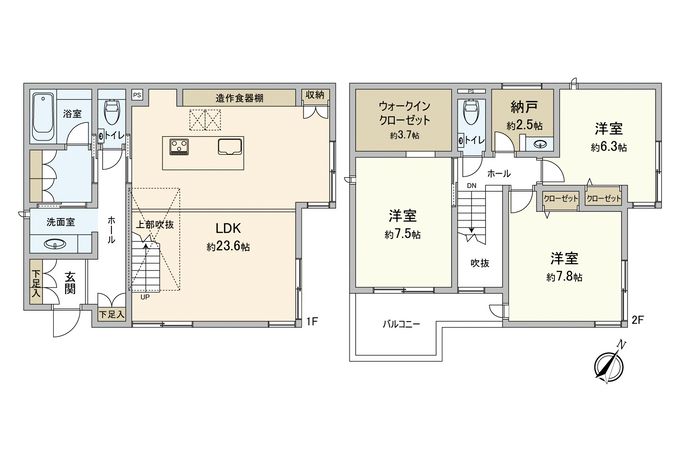 つくば市竹園3丁目 戸建 間取図(平面図)