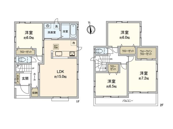 土浦市木田余東台4丁目 新築戸建 3号棟 間取図(平面図) 土浦市木田余東台4丁目 新築戸建 3号棟 間取図(平面図)