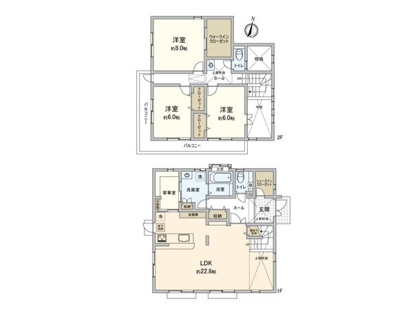 つくば市谷田部 戸建 間取図(平面図) つくば市谷田部 戸建 間取図(平面図)