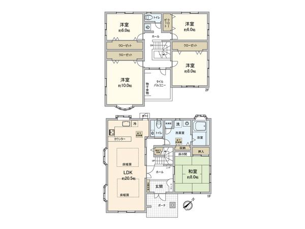 つくば市倉掛 戸建 間取図(平面図)