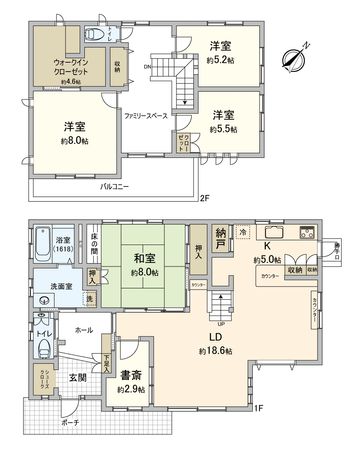 つくば市花園 戸建 間取図(平面図)