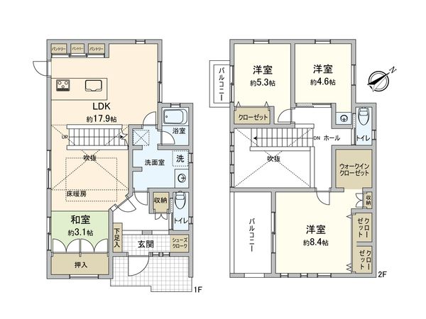 つくば市みどりの中央 戸建 間取図(平面図) つくば市みどりの中央 戸建 間取図(平面図)