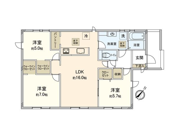 つくば市花畑3丁目 24-1期 新築2号棟 間取図(平面図)