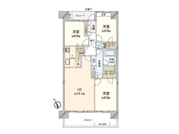 センチュリーつくばみらい平 A棟 間取図(平面図)