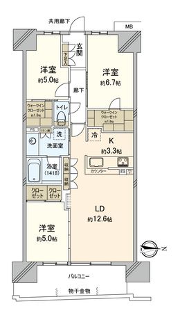 つくばグランヴィラ カームヴィラ 間取図(平面図) つくばグランヴィラ カームヴィラ 間取図(平面図)