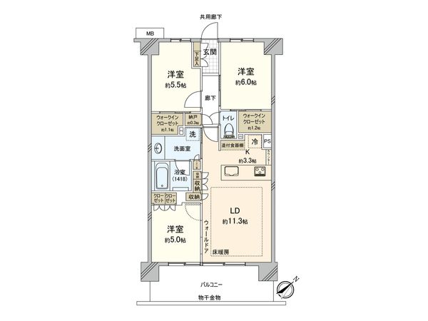 ウエリスつくばみどりの 間取図(平面図)