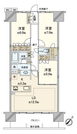 レーベンつくばCORIS 間取図(平面図)