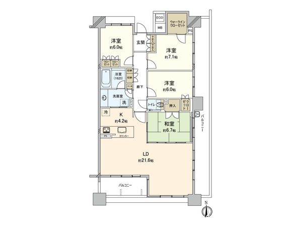 パークハウスつくば研究学園けやきレジデンス 弐番館 間取図(平面図)
