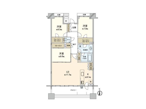 パークハウスつくば研究学園けやきレジデンス 弐番館 間取図(平面図)