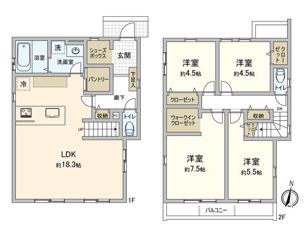 小金井市東町2丁目 新築戸建 間取図(平面図)