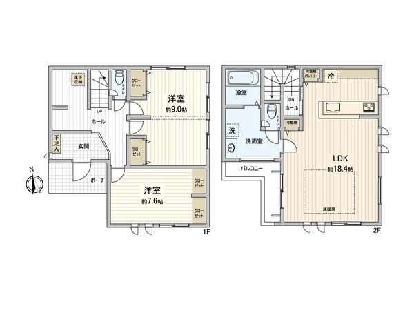 三鷹市井口2丁目 戸建 間取図(平面図)