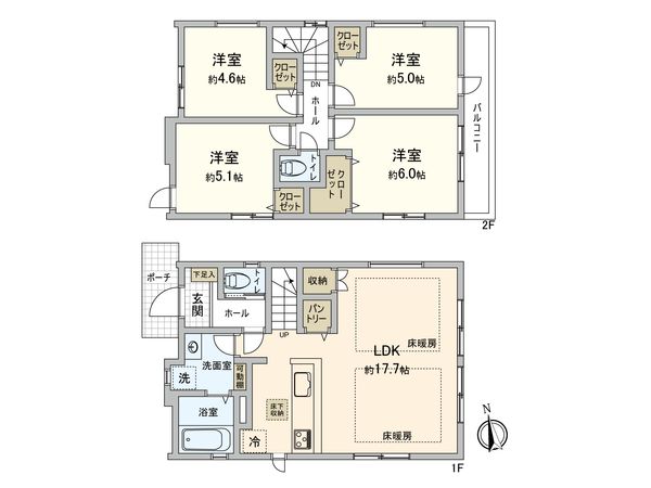 小金井市梶野町2丁目 戸建 間取図(平面図) 小金井市梶野町2丁目 戸建 間取図(平面図)
