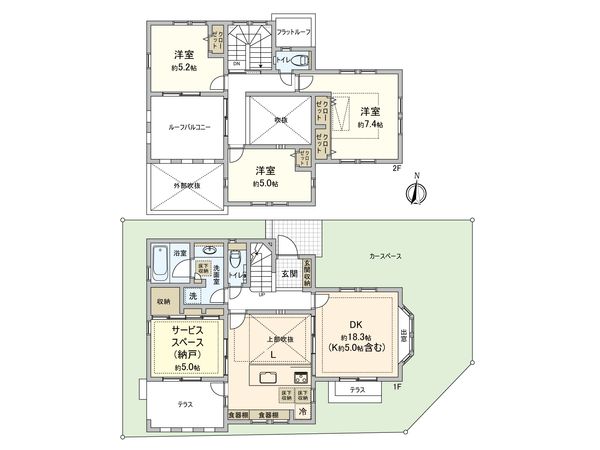 小金井市東町3丁目 戸建 間取図(平面図) 小金井市東町3丁目 戸建 間取図(平面図)