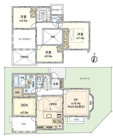 小金井市東町3丁目 戸建 間取図(平面図) 小金井市東町3丁目 戸建 間取図(平面図)