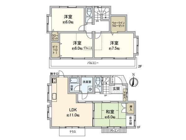 西東京市向台町1丁目 戸建 間取図(平面図)