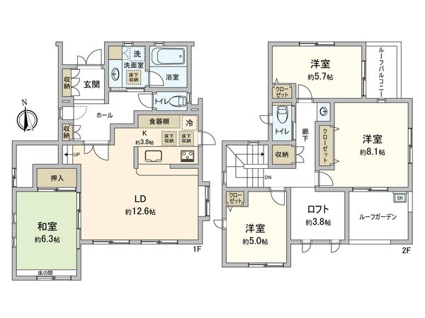 西東京市谷戸町2丁目 戸建 間取図(平面図)