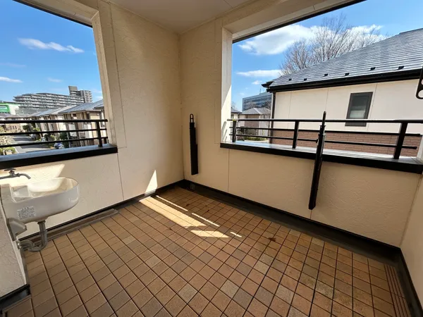 外水栓奥行きのあるバルコニー