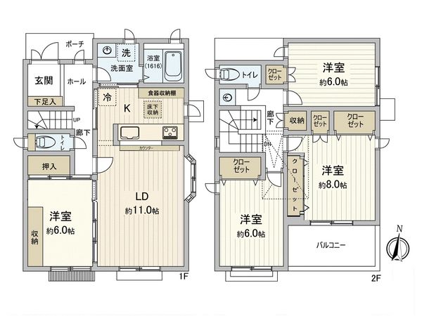 三鷹市野崎3丁目 戸建 間取図(平面図) 三鷹市野崎3丁目 戸建 間取図(平面図)