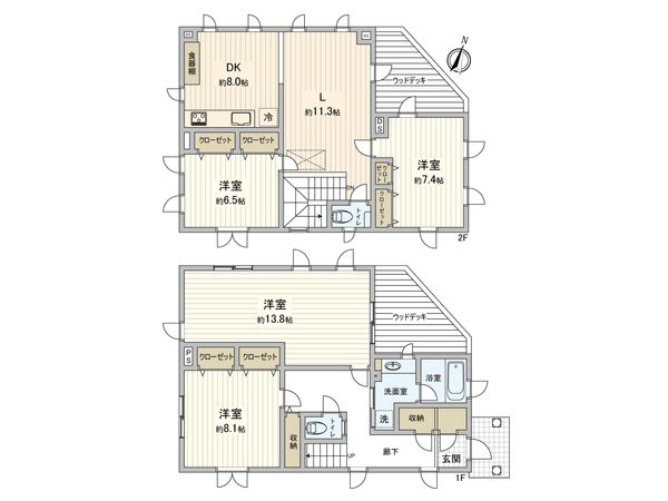 武蔵野市境4丁目 戸建 間取図(平面図) 武蔵野市境4丁目 戸建 間取図(平面図)