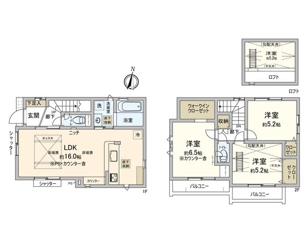 三鷹市野崎4丁目 4号棟 間取図(平面図)