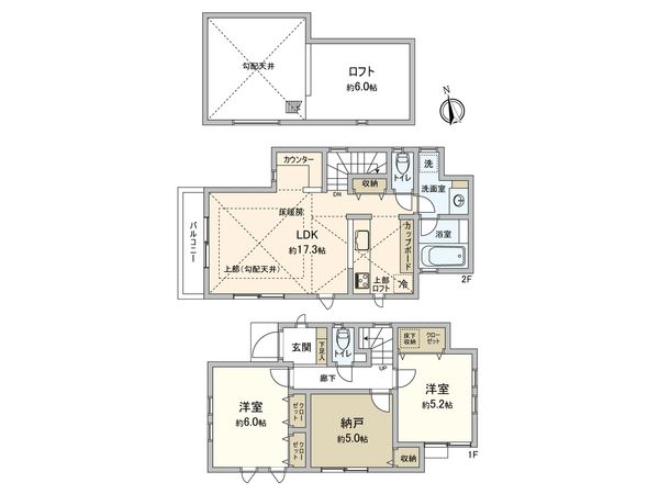 小金井市東町5丁目 戸建 間取図(平面図) 小金井市東町5丁目 戸建 間取図(平面図)