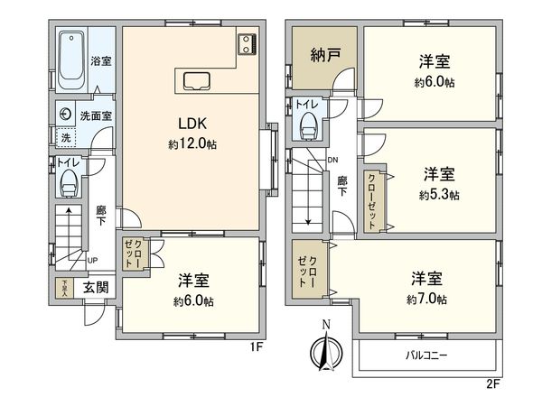 三鷹市深大寺2丁目 戸建 間取図(平面図)