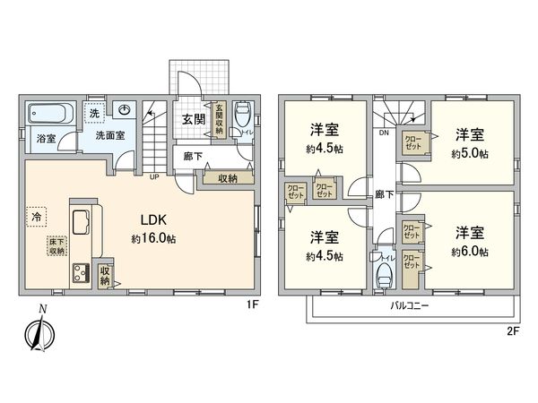 三鷹市深大寺3丁目 1号棟 間取図(平面図)